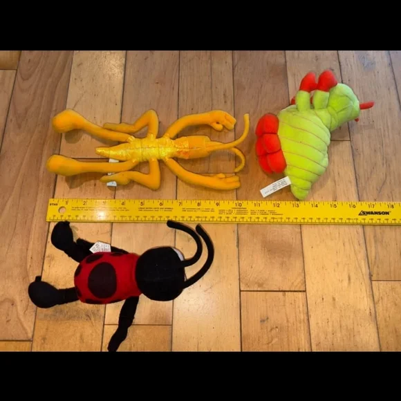 Disney A Bug's Life Heimlich, Slim &  Francis Vintage 1998 Plush Lot of 3 - Picture 7 of 7